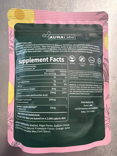 AURALabs Feminine Balance Gummies pouch back label