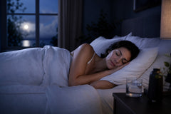 Person sleeping peacefully at night