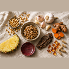 Nattokinase complex ingredients flatlay